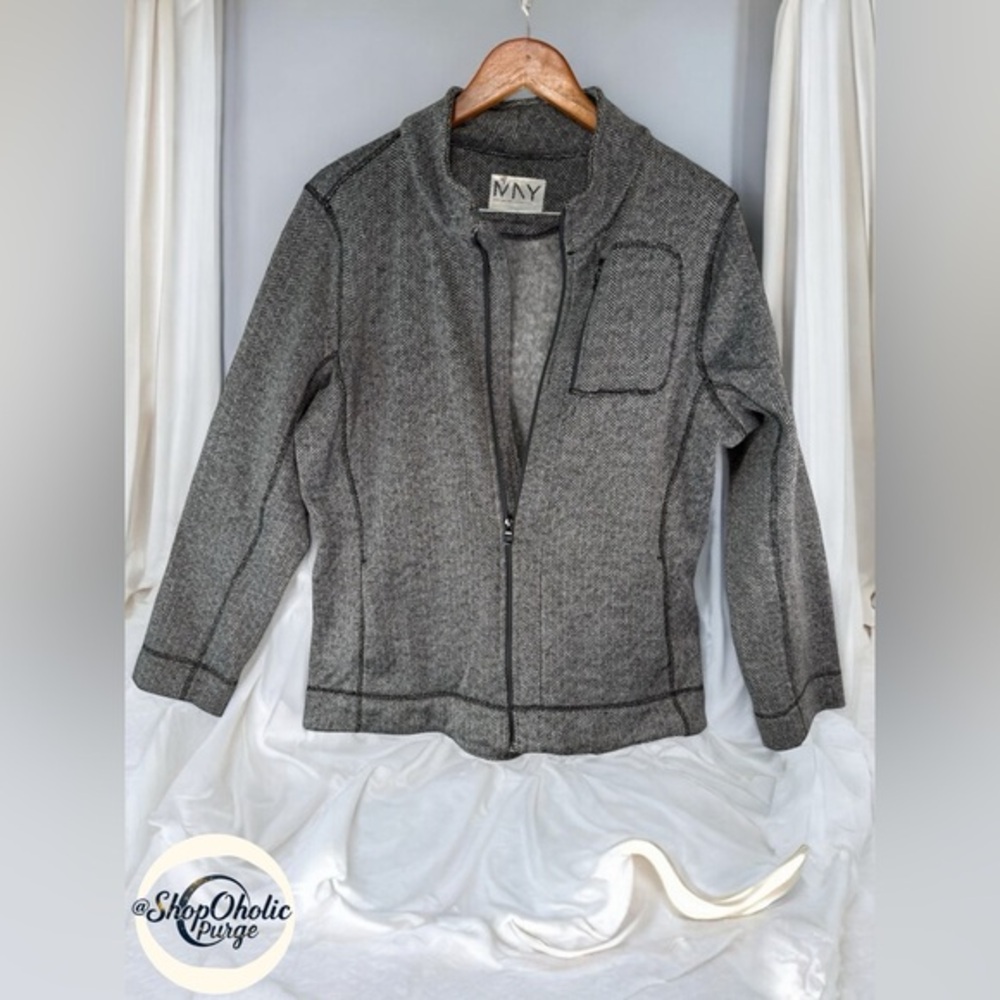 Andrew Marc Black Jacket xl Herringbone Fleece Marc New york coat